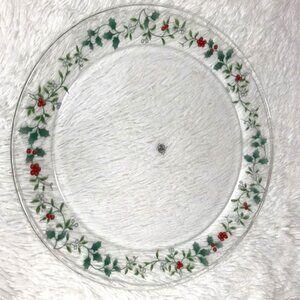 Pfaltzgraff FRANCE Winterberry Round Glass Platter